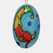 Kat- en Moon-versiering Keramisch Ornament (Links)