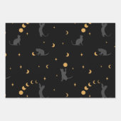 Kat- en moonfasen — papierbladen overvullen inpakpapier vel (Voorkant 2)