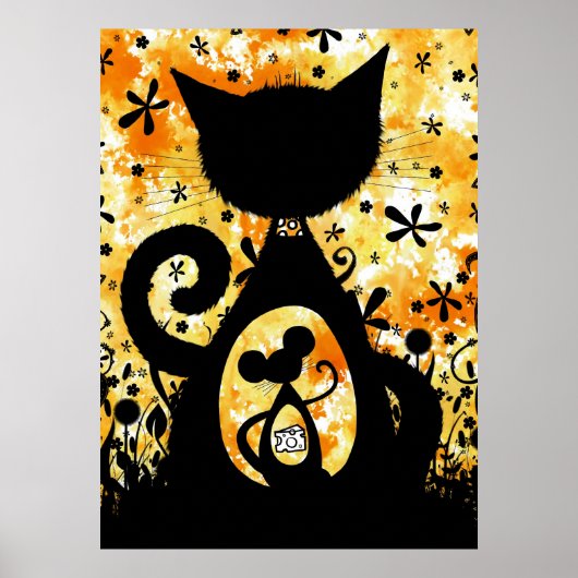 Kat en muis - afdrukken op poster (Voorkant)