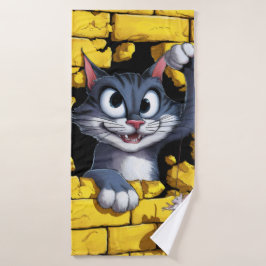 Kat en muis. badhanddoek