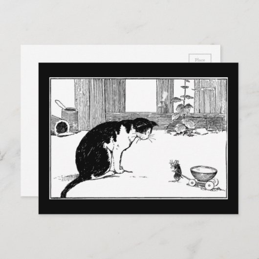 Kat en muis - Briefkaart (Voorkant / Achterkant)
