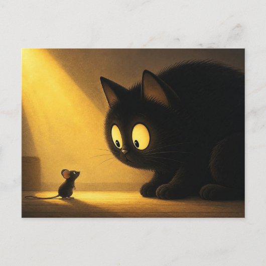 Kat en muis briefkaart (Voorkant)