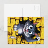 Kat en muis. briefkaart (Voorkant / Achterkant)