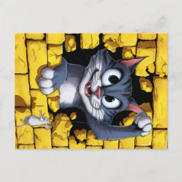 Kat en muis. briefkaart