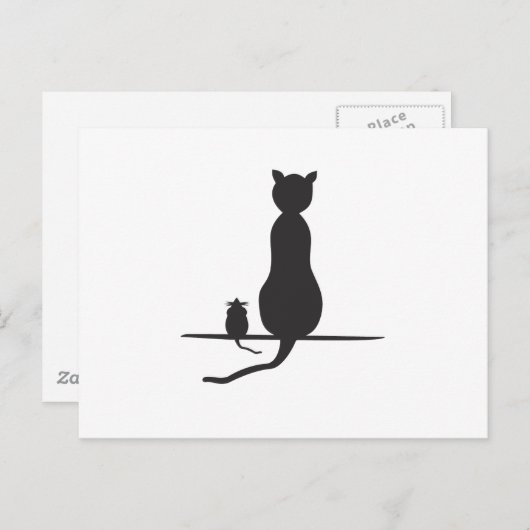 kat en muis briefkaart (Voorkant / Achterkant)
