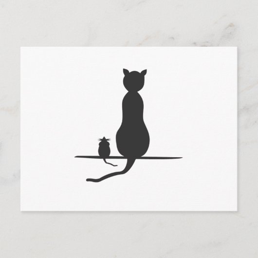 kat en muis briefkaart (Voorkant)