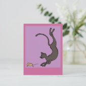 kat en muis briefkaart (Staand voorkant)