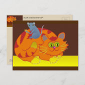 Kat en muis briefkaart (Voorkant / Achterkant)