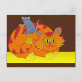 Kat en muis briefkaart (Voorkant)
