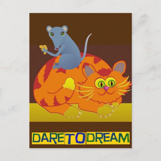 Kat en muis briefkaart (Voorkant)