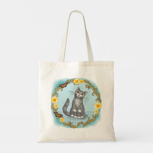 Kat en muis canvas tas (Achterkant)