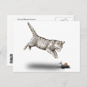 Kat en muis cartoon briefkaart (Voorkant / Achterkant)