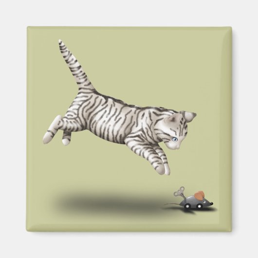 Kat en muis cartoon magneet (Voorkant)