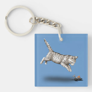 Kat en muis cartoon sleutelhanger