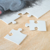 Kat en muis die kaas afspelen - Naam toevoegen - V Legpuzzel (Zijkant)