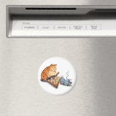Kat en muis die kaas spelen Magnet Fun (Insitu (Vaatwasser))