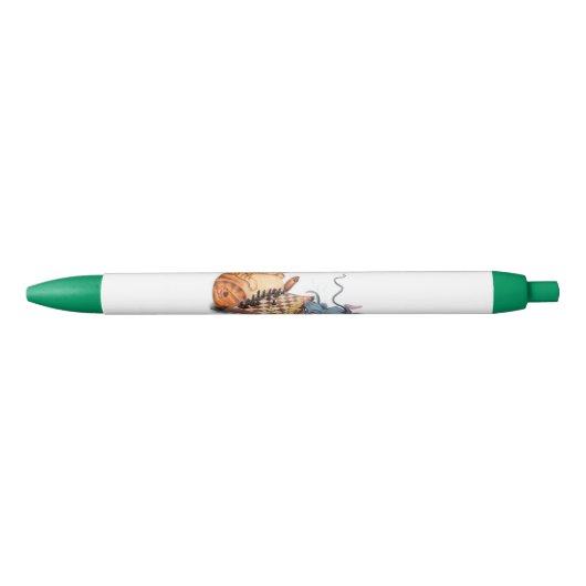 Kat en muis die schaafschaafschotel afschilderen F Blauwe Inkt Pen (Voorkant)