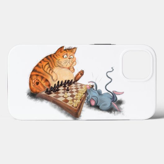 Kat en muis die schaafschaafschotel afschilderen F Case-Mate iPhone Case (Achterkant (horizontaal))