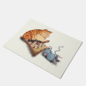 Kat en muis die schaafschaafschotel afschilderen F Deurmat (Schuin)