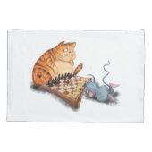 Kat en muis die schaafschaafschotel afschilderen F Kussensloop (Achterkant)