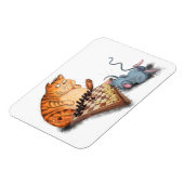 Kat en muis die schaafschaafschotel afschilderen F Magneet (Linkerzijde)