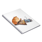 Kat en muis die schaafschaafschotel afschilderen F Notitieboek (Rechterzijde)