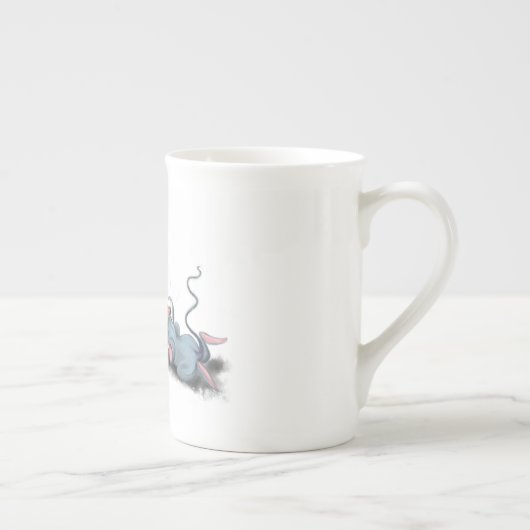 Kat en muis die schaafschaafschotel afschilderen F Porselein Kop (Rechts)