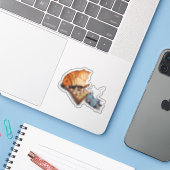 Kat en muis die schaafschaafschotel afschilderen F Sticker (Laptop met iPhone)