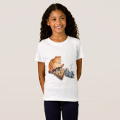 Kat en muis die schaafschaafschotel afschilderen F T-shirt (Voorkant volledig)