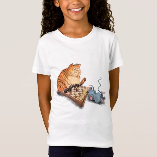 Kat en muis die schaafschaafschotel afschilderen F T-shirt (Voorkant)