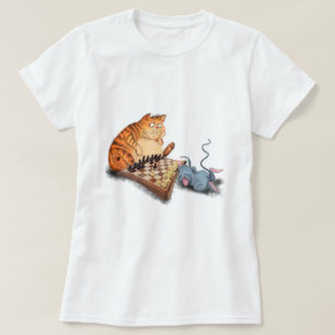 Kat en muis die schaafschaafschotel afschilderen F T-shirt