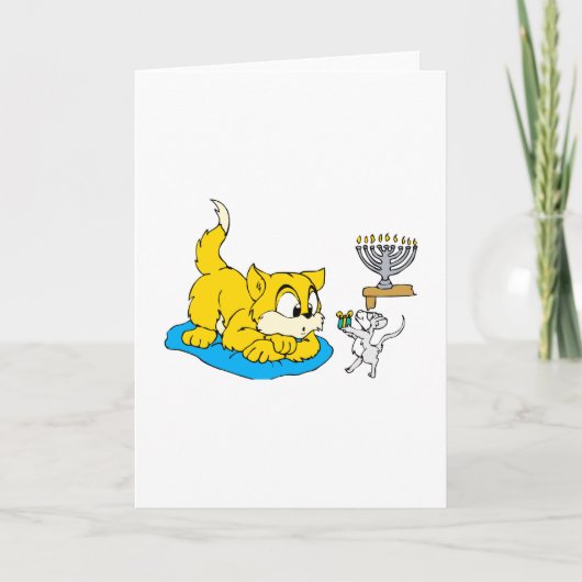Kat en muis feestdagen kaart (Voorkant)