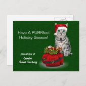 Kat en muis Funny Kerstmis Feestdagenkaart (Voorkant / Achterkant)