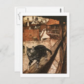 Kat en muis in partnerschap briefkaart (Voorkant / Achterkant)