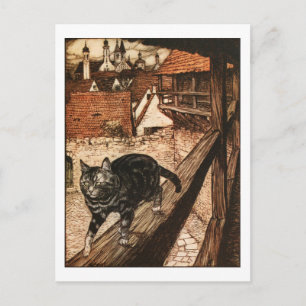 Kat en muis in partnerschap briefkaart