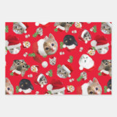Kat en muis Kerstmis Inpakpapier Vel (Voorkant 3)
