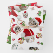 Kat en muis Kerstmis Inpakpapier Vel (In situ)