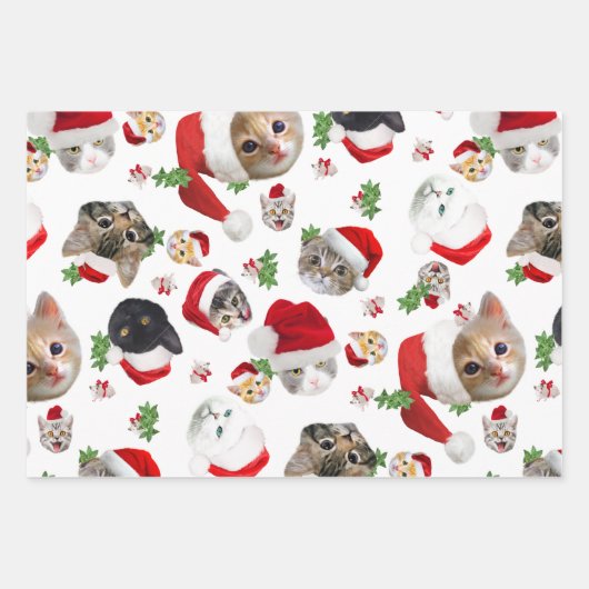 Kat en muis Kerstmis Inpakpapier Vel (Voorkant)