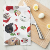 Kat en muis Kerstmis Theedoek (Quarter Fold)