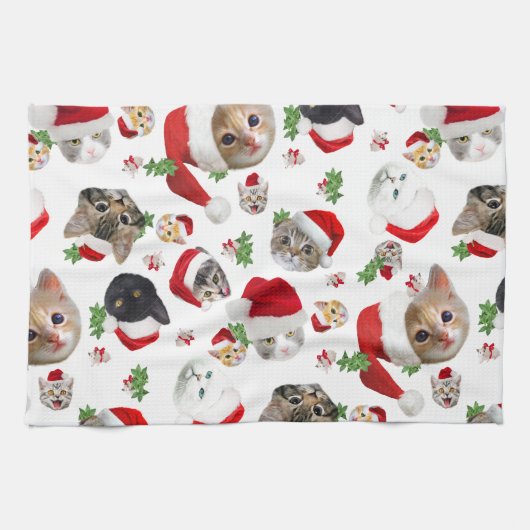 Kat en muis Kerstmis Theedoek (Horizontaal)