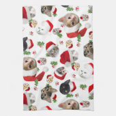 Kat en muis Kerstmis Theedoek (Verticaal)