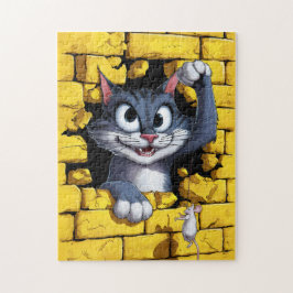 Kat en muis. legpuzzel