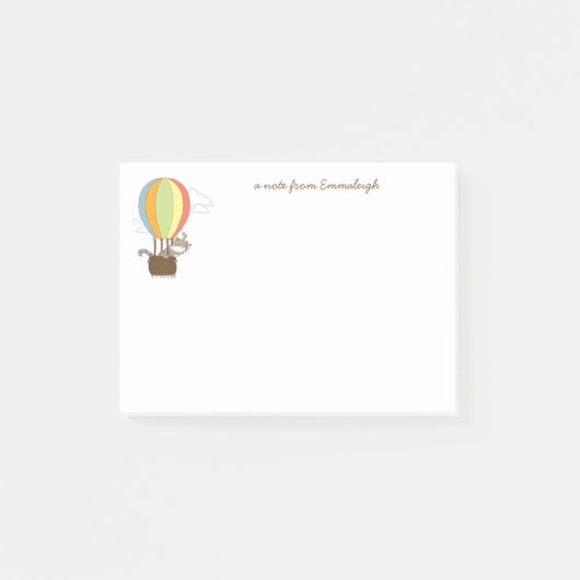Kat- en muis-luchtballon, aangepast post-it® notes (Voorkant)