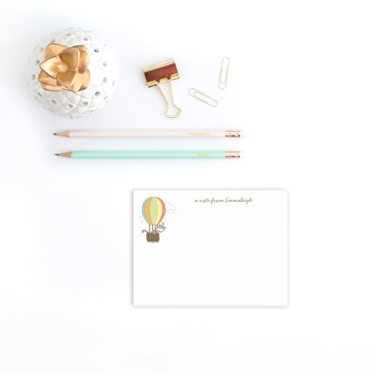 Kat- en muis-luchtballon, aangepast post-it® notes