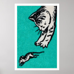 Kat-en-Muis-Lucifersdoosje Print - Vintage Oosters