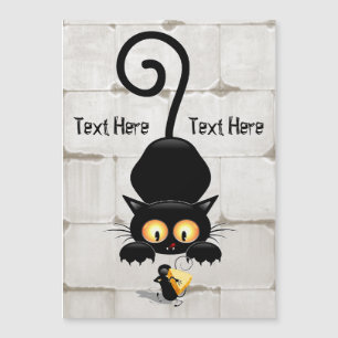 Kat en muis met tekenfilm op kaasdeeg