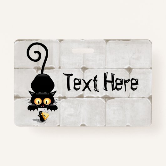 Kat en muis met tekenfilm op kaasdeeg badge (Voorkant)