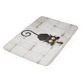 Kat en muis met tekenfilm op kaasdeeg badmat (Gekanteld)