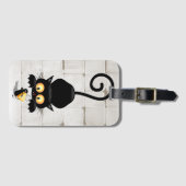 Kat en muis met tekenfilm op kaasdeeg bagagelabel (Voorkant (horizontaal))