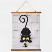 Kat en muis met tekenfilm op kaasdeeg hangend wandkleed (Voorkant)